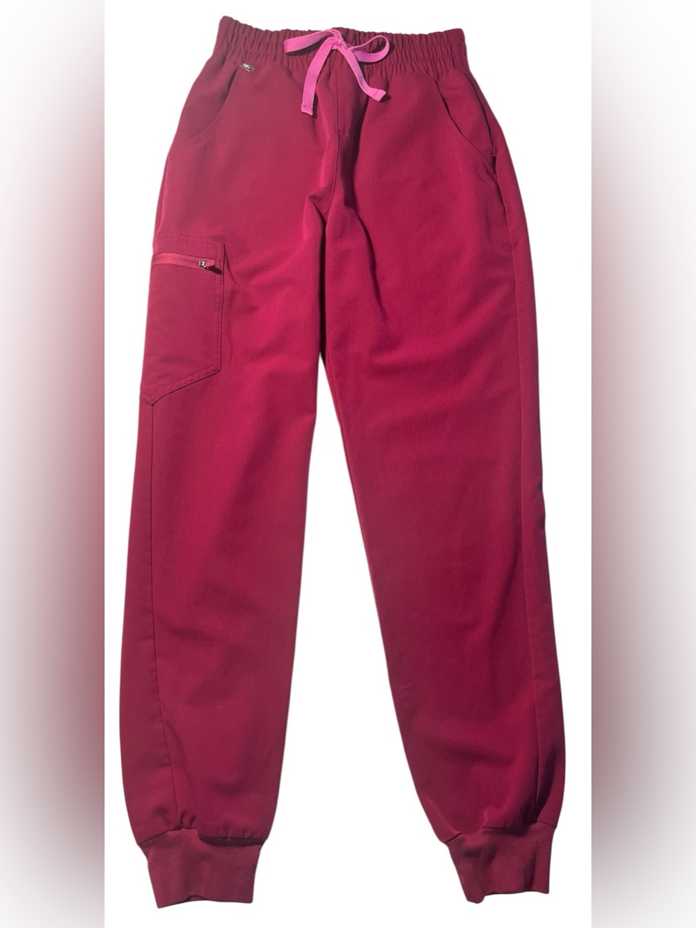 🩷FIGS Zamora High-Waisted Jogger Scrub Pants. Color-Dark Magenta. Size-XS. EUC - Picture 6 of 12